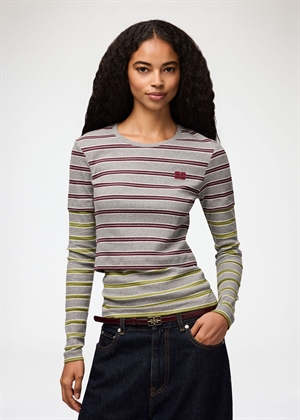 Soft cotton rib long sleeve double layer Port Royale A1040472 Ganni 